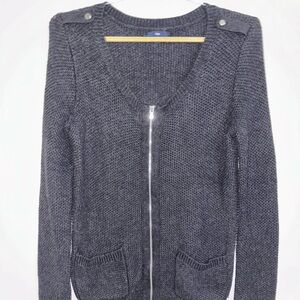 gap women small black cashmere blend zip up sweater jacket old school 2000s Y2K